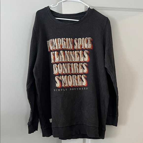 Simply Southern Black Pumpkin Spice Sweatshirt - Picture 1 of 3